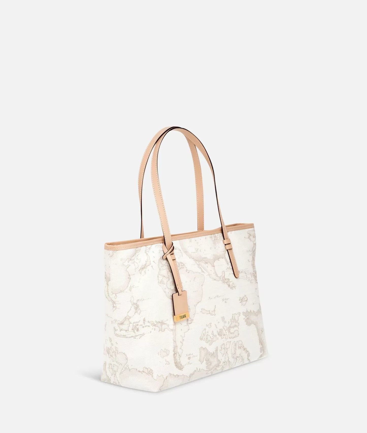 Alviero Martini borsa shopping in tessuto stampato con cartina geografica Geo White
