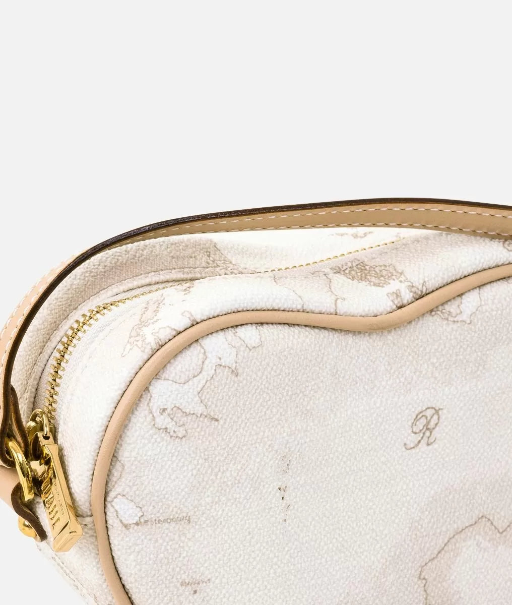 Alviero Martini Mini tracolla a cuore Geo White
