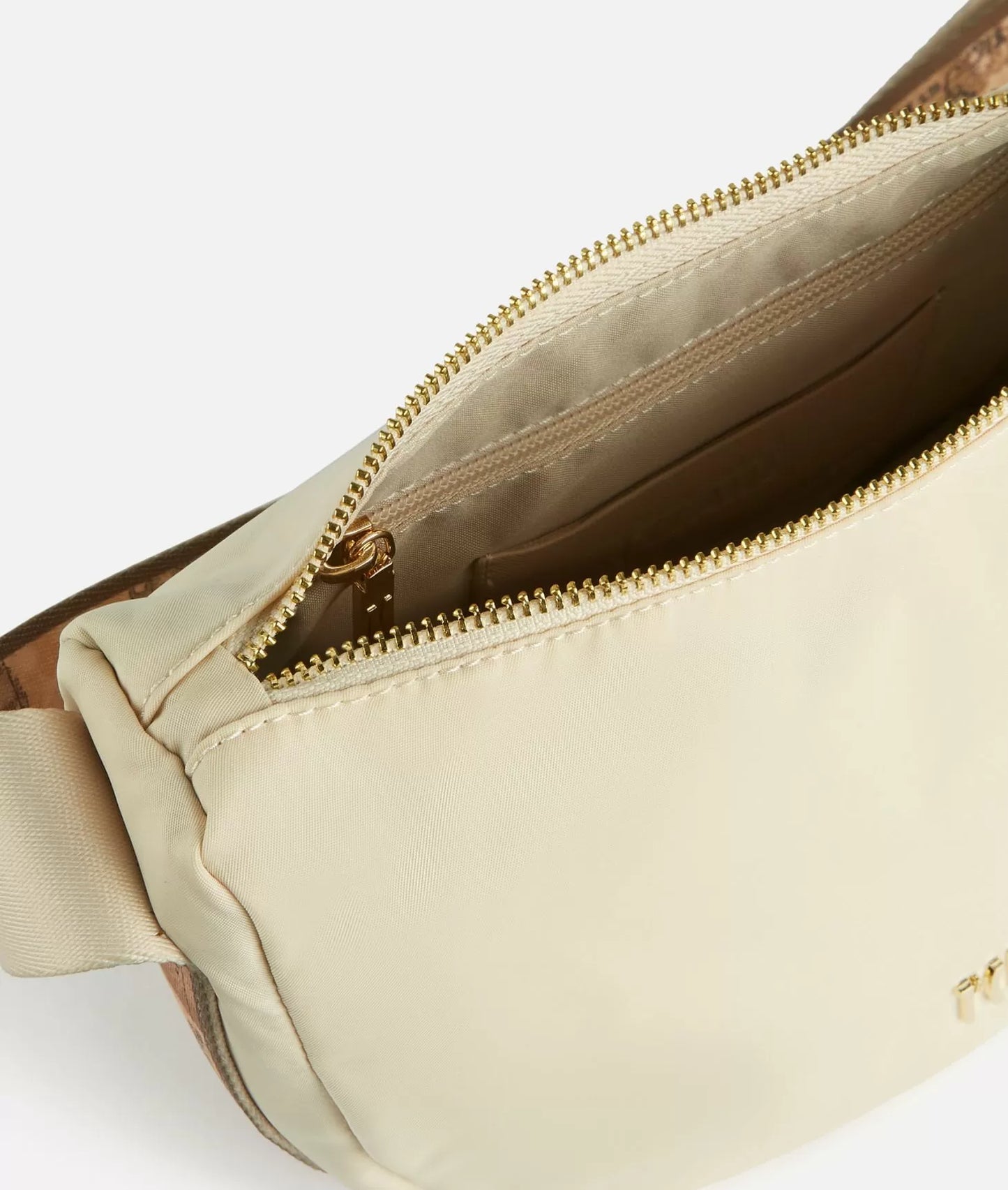 Alviero Martini tracolla a mezzaluna piccola Nylon Eco Vibe avorio