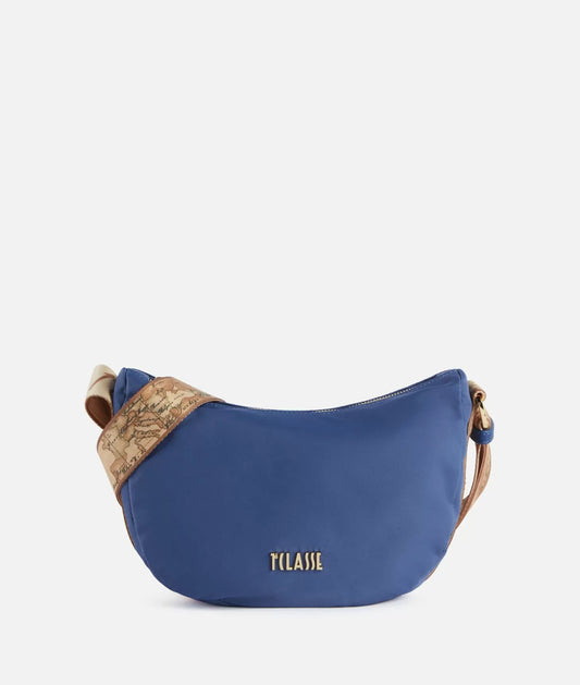 Alviero Martini tracolla a mezzaluna piccola Nylon Eco Vibe blue