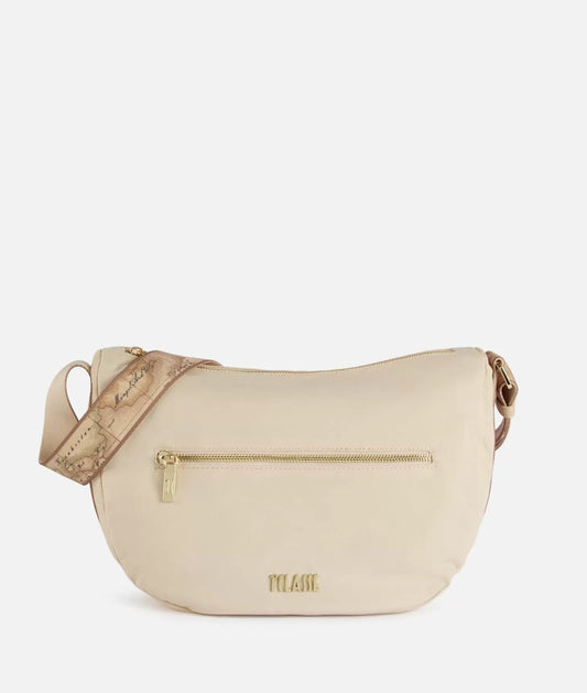 Alviero Martini borsa a mezzaluna Nylon Eco Vibe avorio