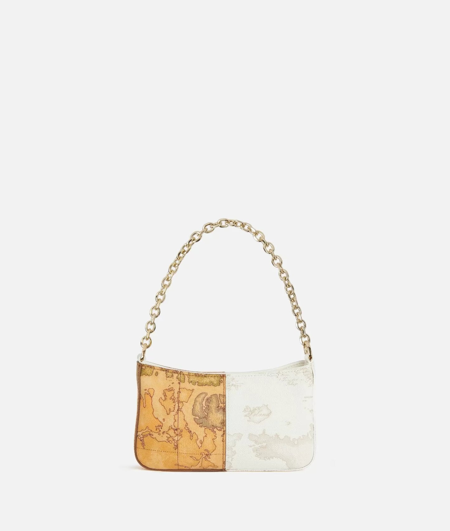 Alviero Martini pochette Geo Mix con catena avorio