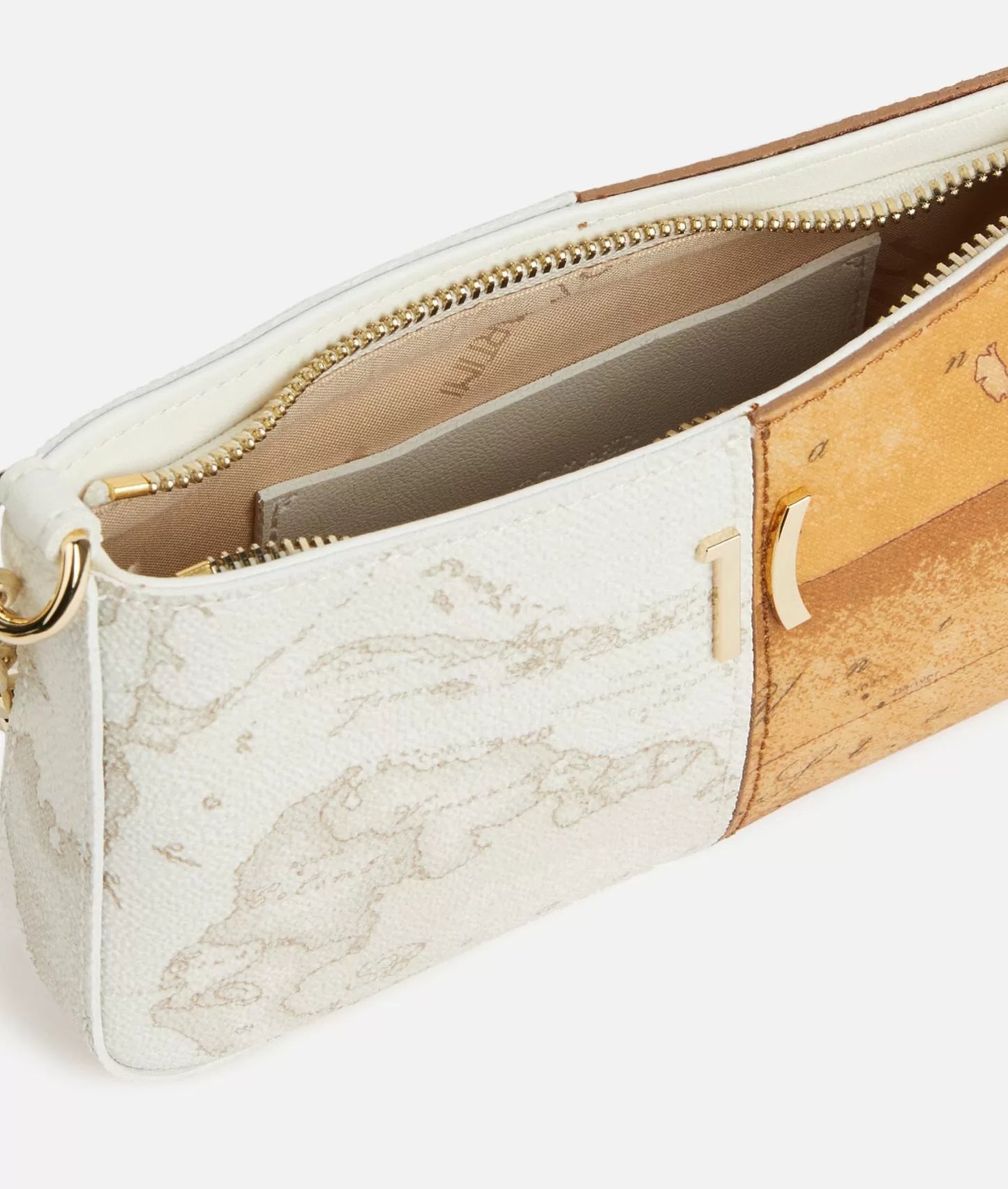 Alviero Martini pochette Geo Mix con catena avorio
