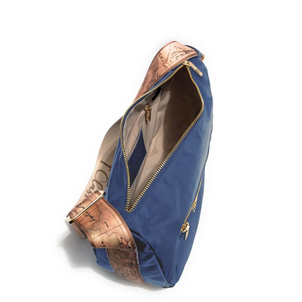 Alviero Martini borsa a mezzaluna Nylon Eco Vibe blue denim