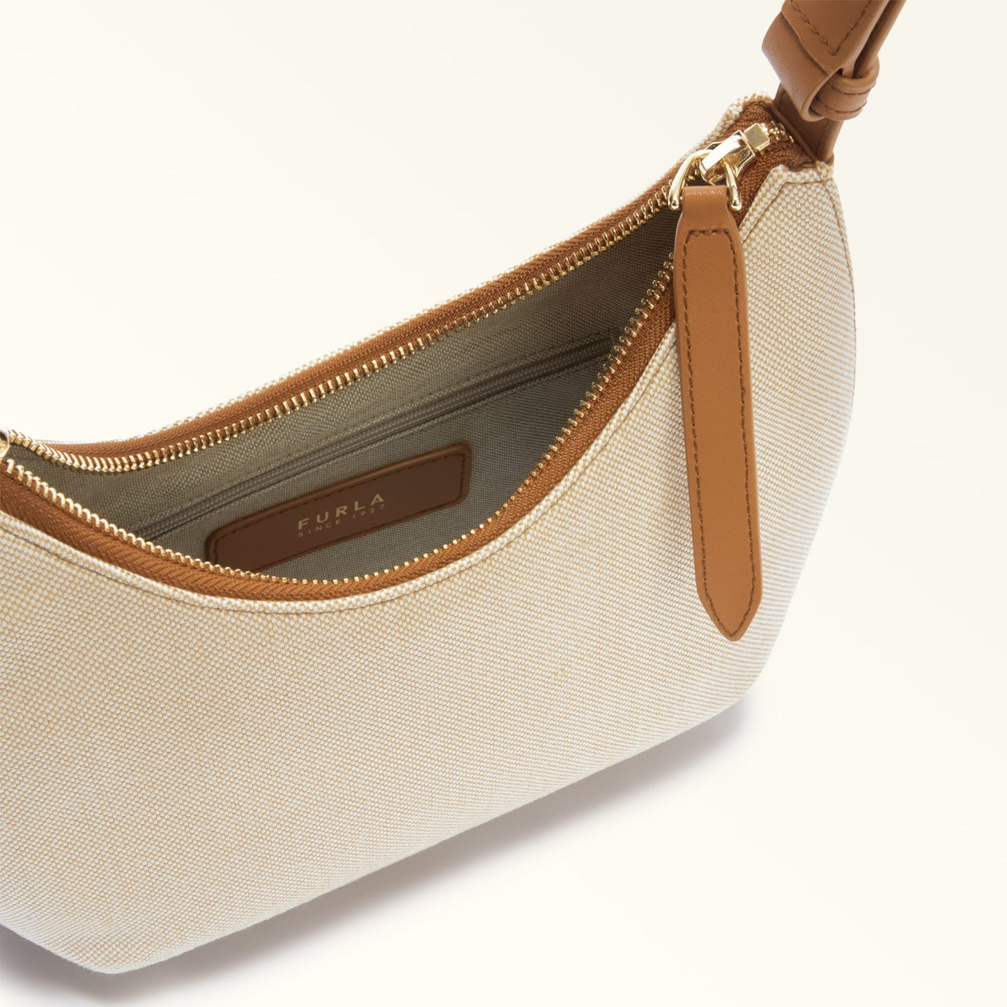 Furla borsa a tracolla Goccia naturale brandy