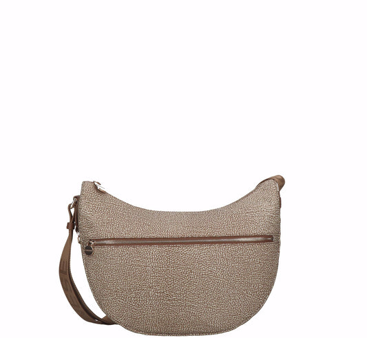 Borbonese borsa Luna Bag Medium beige brown - Maquis dal 1989
