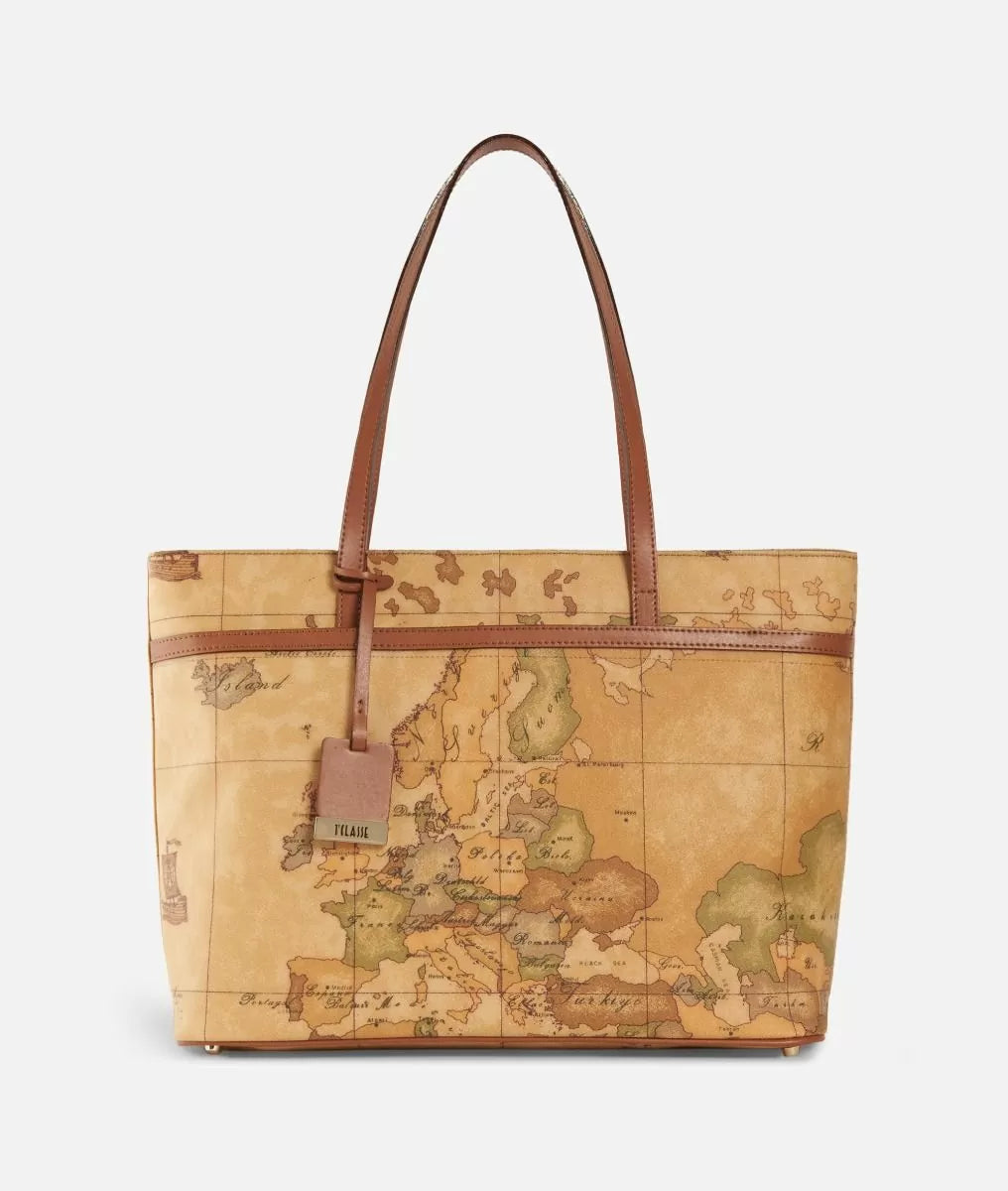 Alviero Martini borsa shopping con inserto in pelle Geo Classic