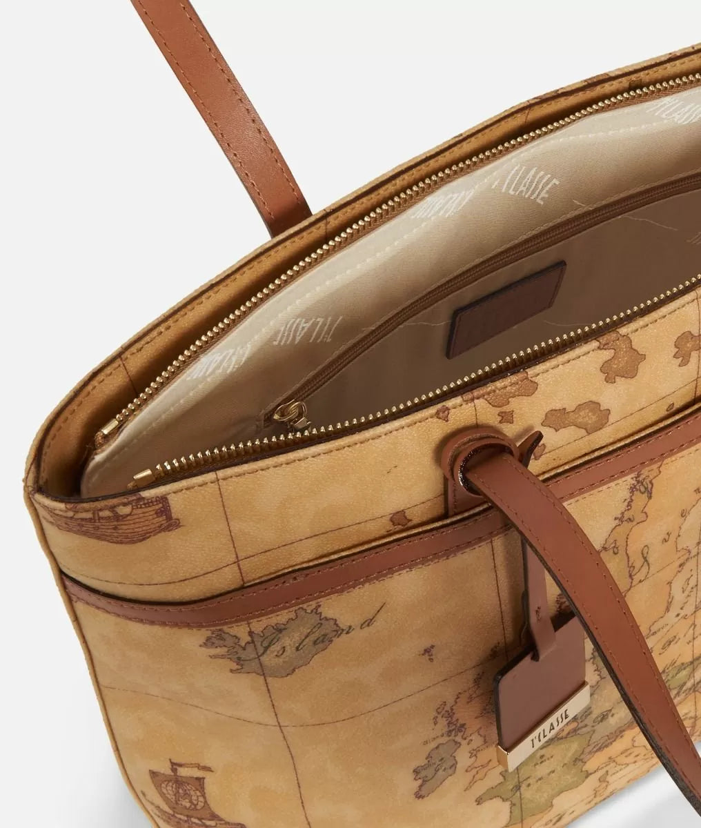 Alviero Martini borsa shopping con inserto in pelle Geo Classic